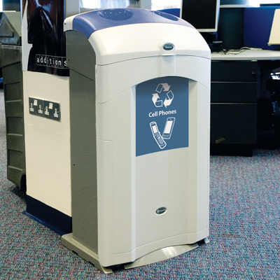 Nexus&reg; 26G Cell Phones Recycling Bin with blue aperure and graphics