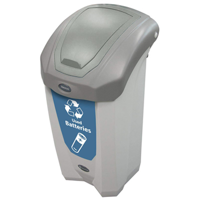 Nexus® 8G Battery Recycling Container with Express Shipping Small 8-Gallon Battery Bin with Decal & Flip Lid Included