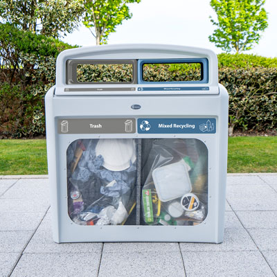 Nexus® Transform City Vision Duo Recycling Station Capacity of 2 x 20 Gallons