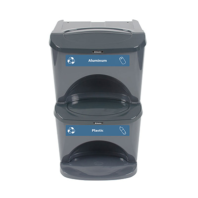 Nexus® Stack 16G Recycling Bin with Express Shipping Stackable 16-Gallon Recycling Bin with Recycling Decal Set