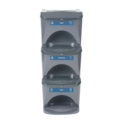 Nexus® Stack 24G Recycling Bin with Express Shipping Stackable 24-Gallon Recycling Bin with Recycling Decal Set