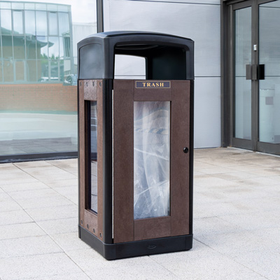 Origin™ Insight 40G Transparent Security Trash Can Made from Recycled Materials